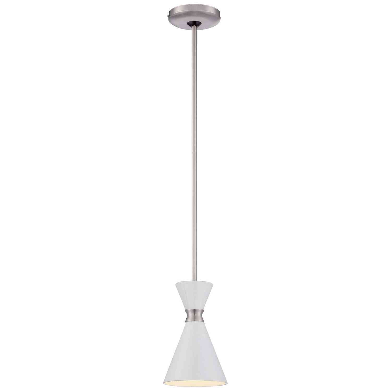 George Kovacs - P1821-44F - One Light Mini Pendant - Conic - Glitter Gloss White