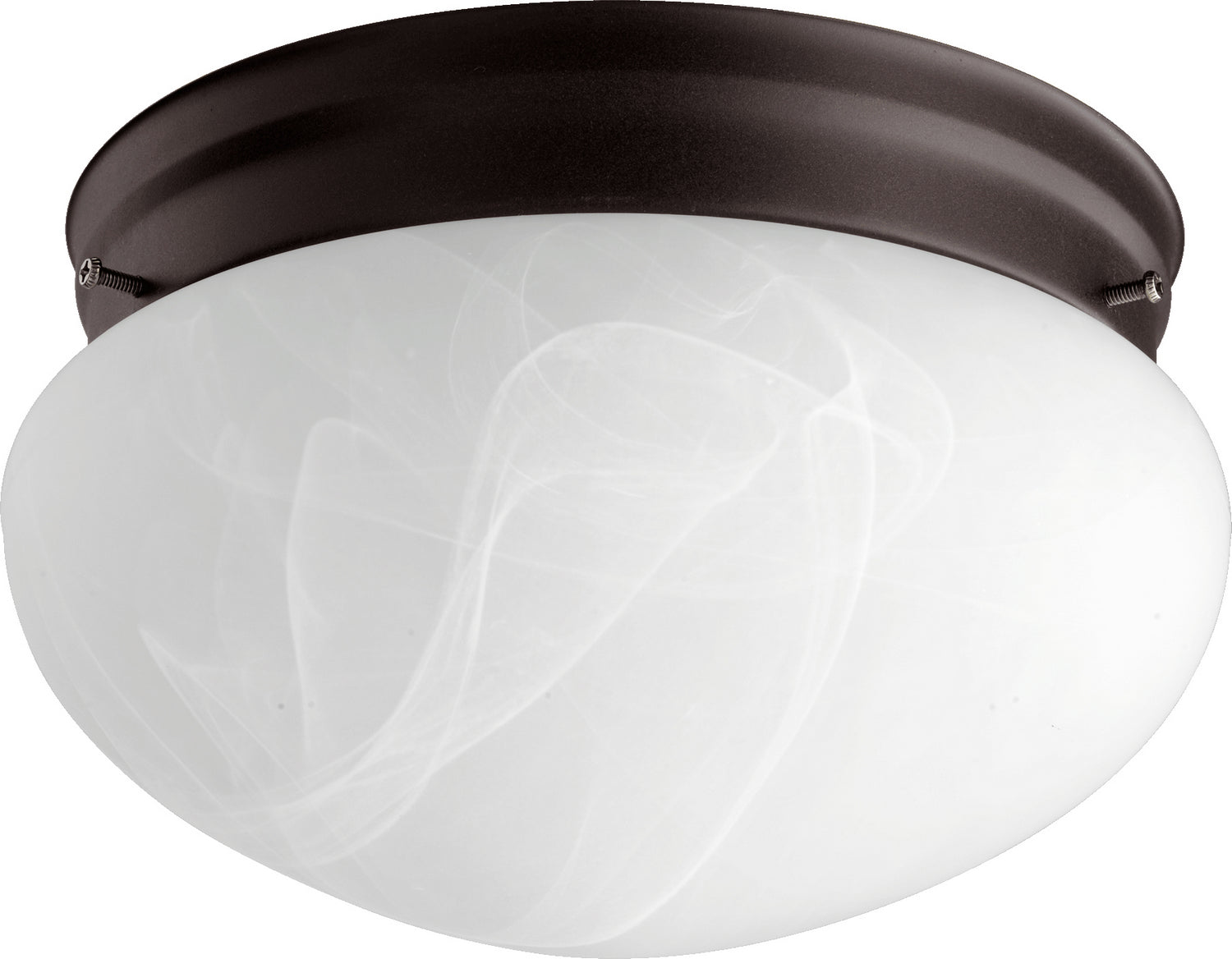 Quorum - 3021-8-86 - Two Light Ceiling Mount - 3021 Faux Alabaster Mushrooms - Oiled Bronze
