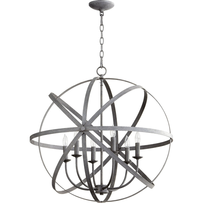 Quorum - 6009-6-17 - Six Light Chandelier - Celeste - Zinc