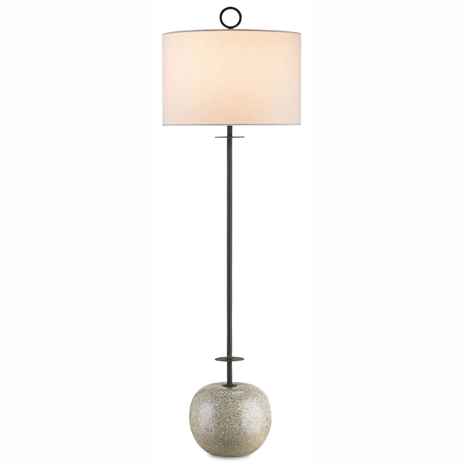 Currey and Company - 6096 - One Light Table Lamp - Atlas Console Lamp - Blacksmith/Polished Concrete