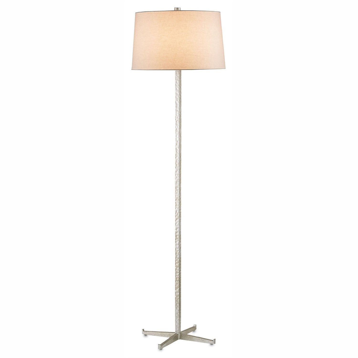 Currey and Company - 8066 - One Light Floor Lamp - Contemporary Silver Leaf