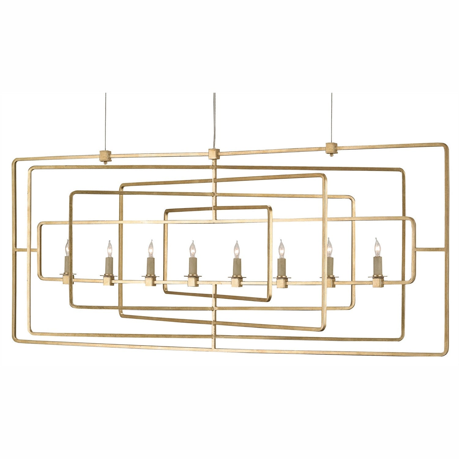Currey and Company - 9542 - Eight Light Chandelier - Metro Collection - Contemporary Gold Leaf