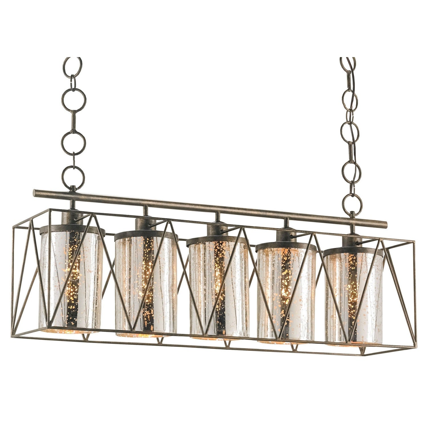 Currey and Company - 9564 - Five Light Chandelier - Marmande Rectangular Chandelier - Cupertino
