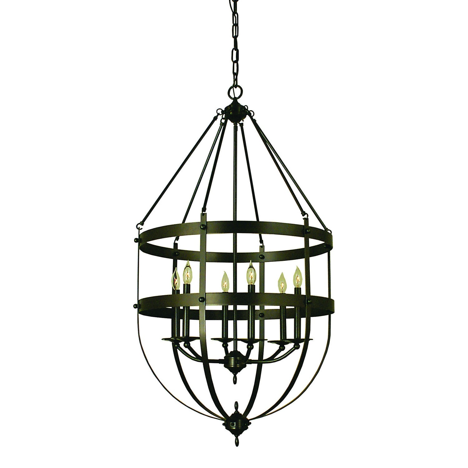 Framburg - 1018 MB - Six Light Foyer Chandelier - Hannover - Mahogany Bronze