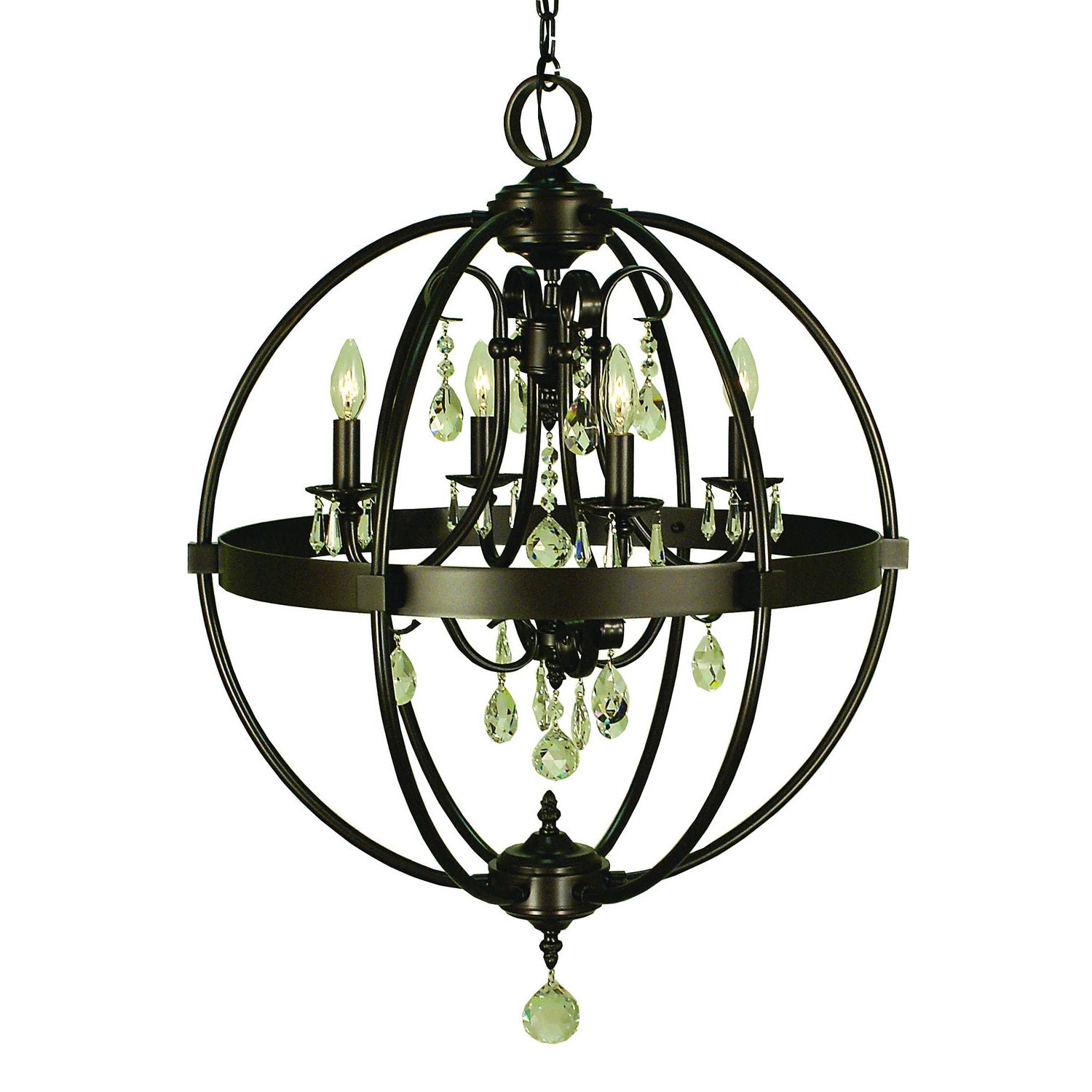 Framburg - 1064 MB - Four Light Chandelier - Compass - Mahogany Bronze