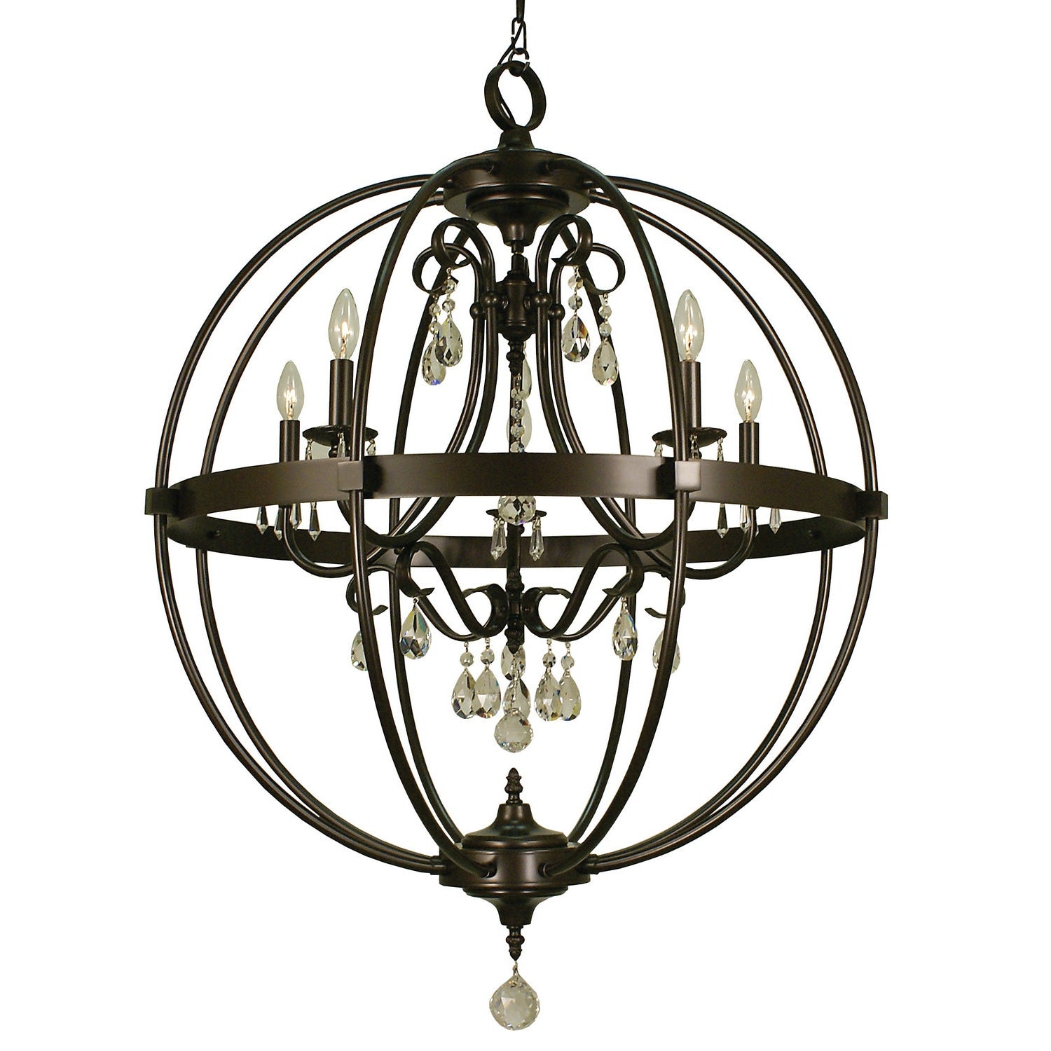 Framburg - 1069 MB - Five Light Foyer Chandelier - Compass - Mahogany Bronze