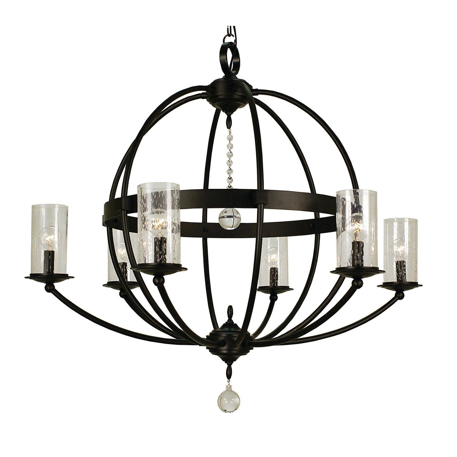 Framburg - 1077 MBLACK - Six Light Foyer Chandelier - Compass - Matte Black