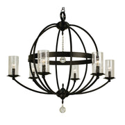 Framburg - 1077 MBLACK - Six Light Foyer Chandelier - Compass - Matte Black