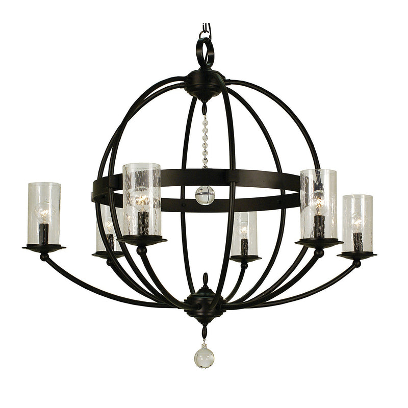 Framburg - 1077 MBLACK - Six Light Foyer Chandelier - Compass - Matte Black