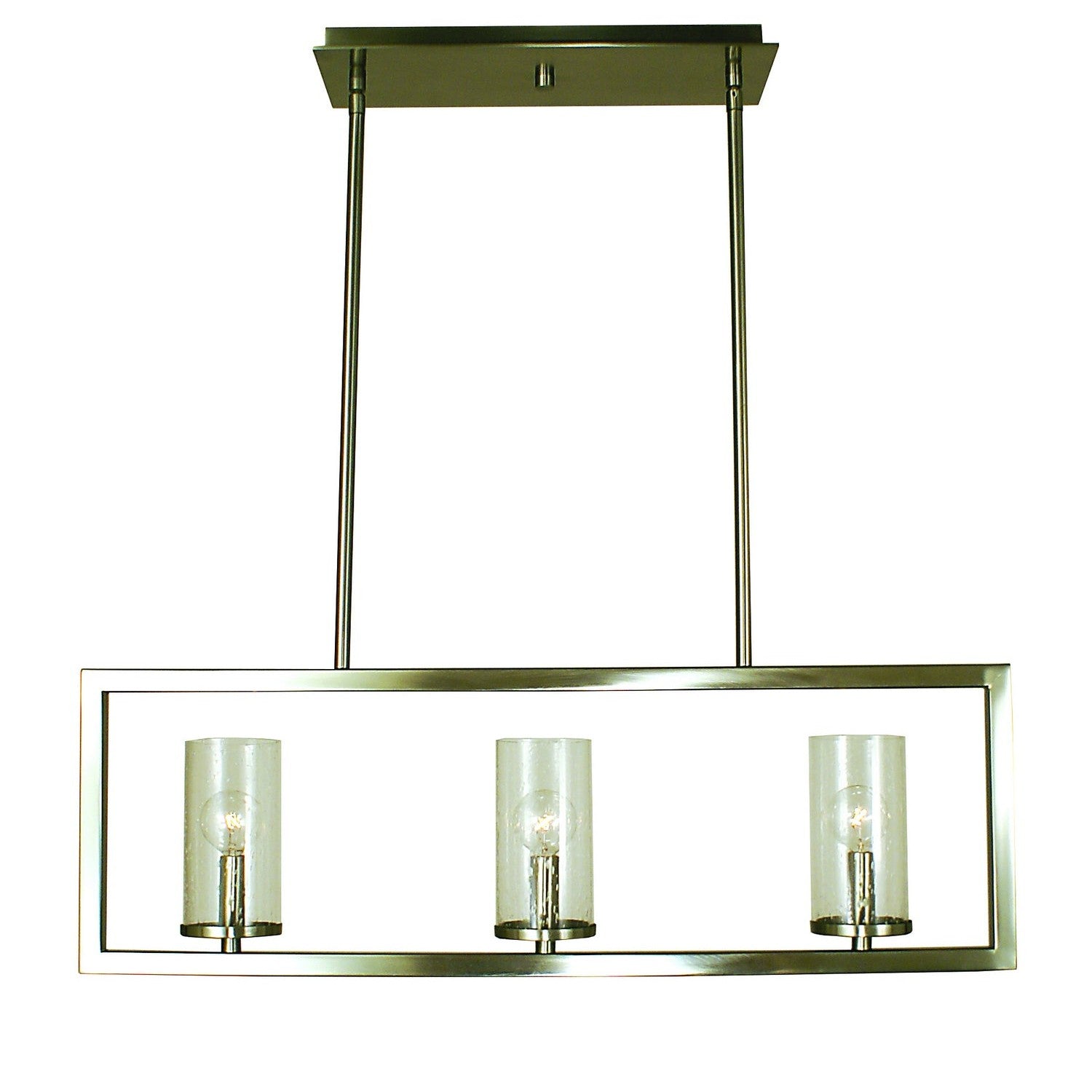 Framburg - 1153 BN - Three Light Island Chandelier - Theorem - Brushed Nickel