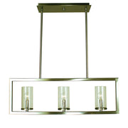 Framburg - 1153 BN - Three Light Island Chandelier - Theorem - Brushed Nickel