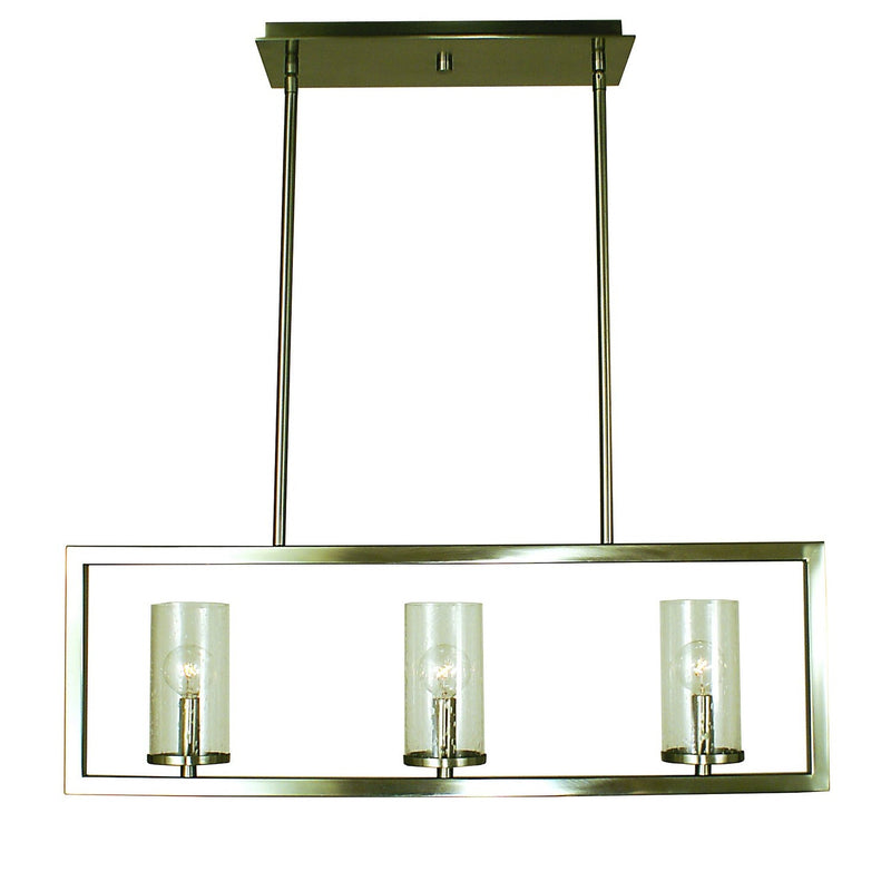 Framburg - 1153 BN - Three Light Island Chandelier - Theorem - Brushed Nickel