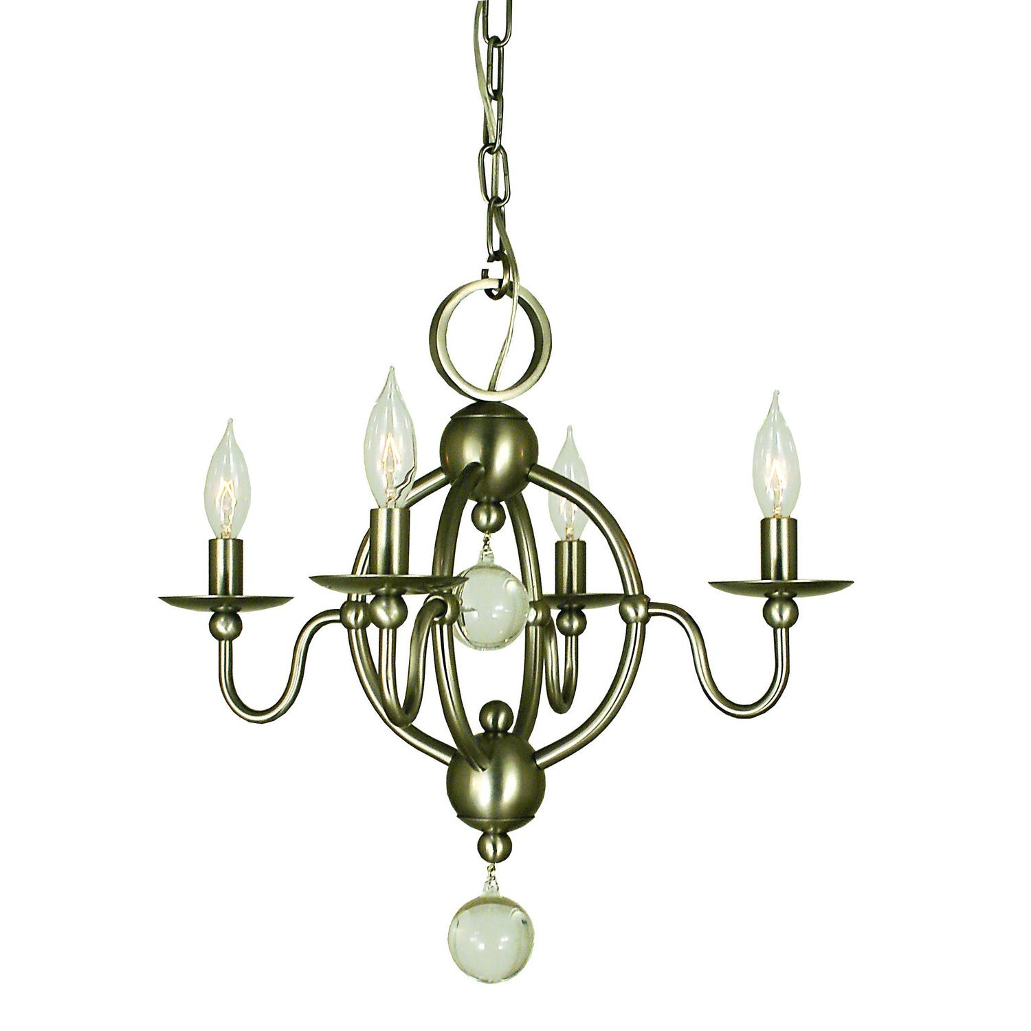 Framburg - 1159 BN - Four Light Chandelier - Quatrefoil - Brushed Nickel