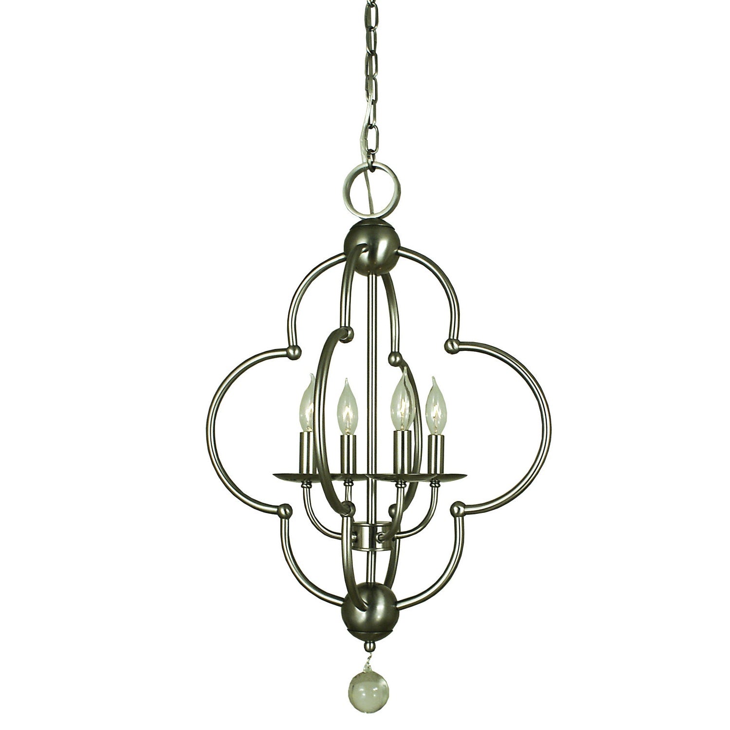 Framburg - 1160 BN - Four Light Chandelier - Quatrefoil - Brushed Nickel