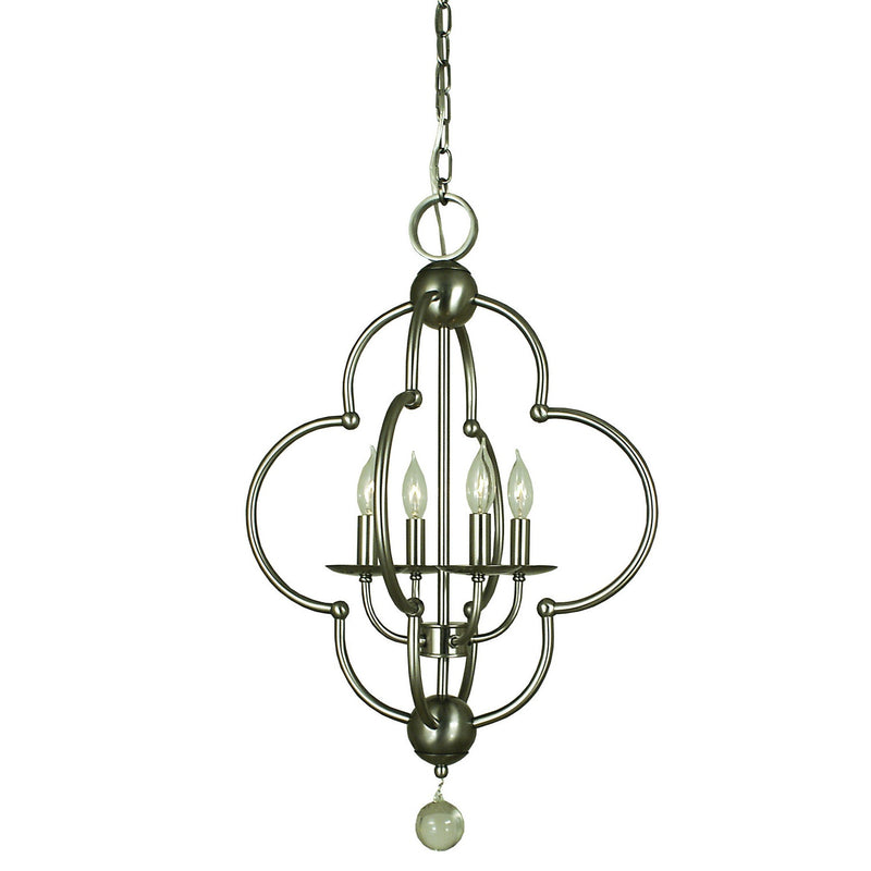 Framburg - 1160 BN - Four Light Chandelier - Quatrefoil - Brushed Nickel