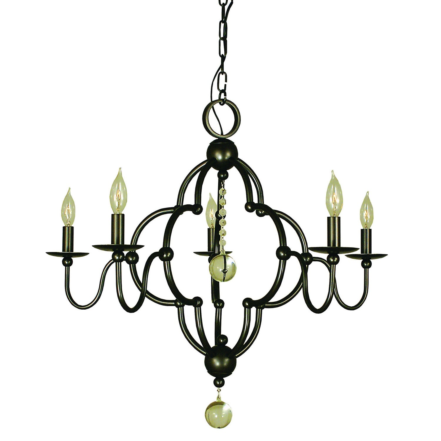 Framburg - 1161 MB - Five Light Chandelier - Quatrefoil - Mahogany Bronze