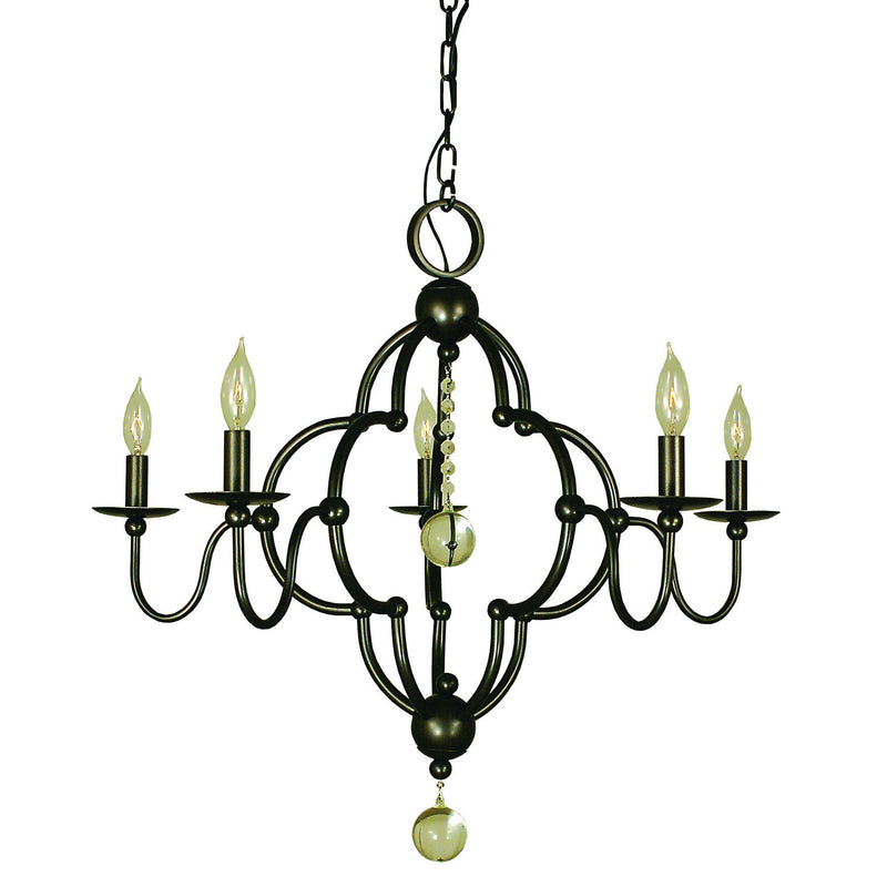 Framburg - 1161 MB - Five Light Chandelier - Quatrefoil - Mahogany Bronze