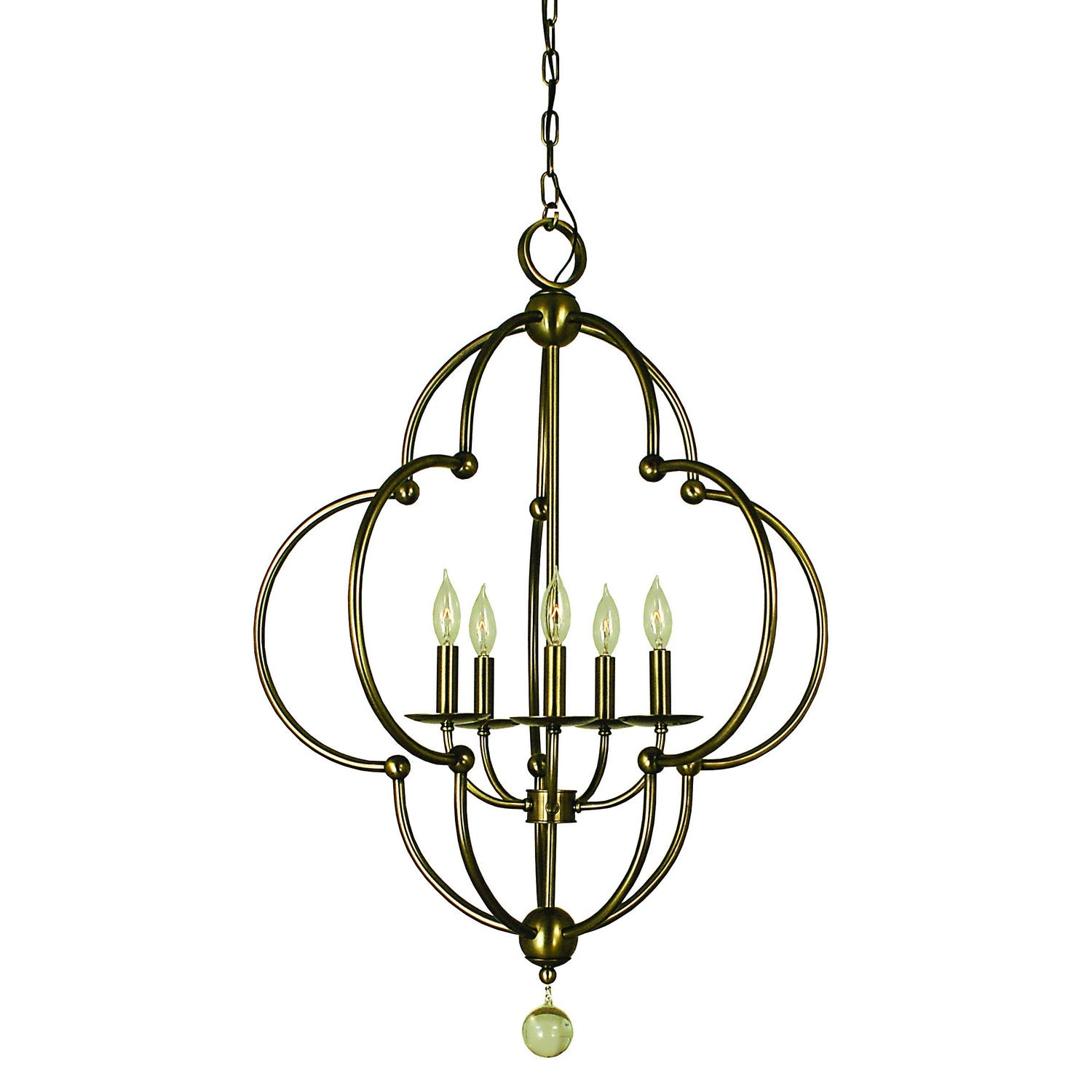 Framburg - 1162 AB - Five Light Chandelier - Quatrefoil - Antique Brass