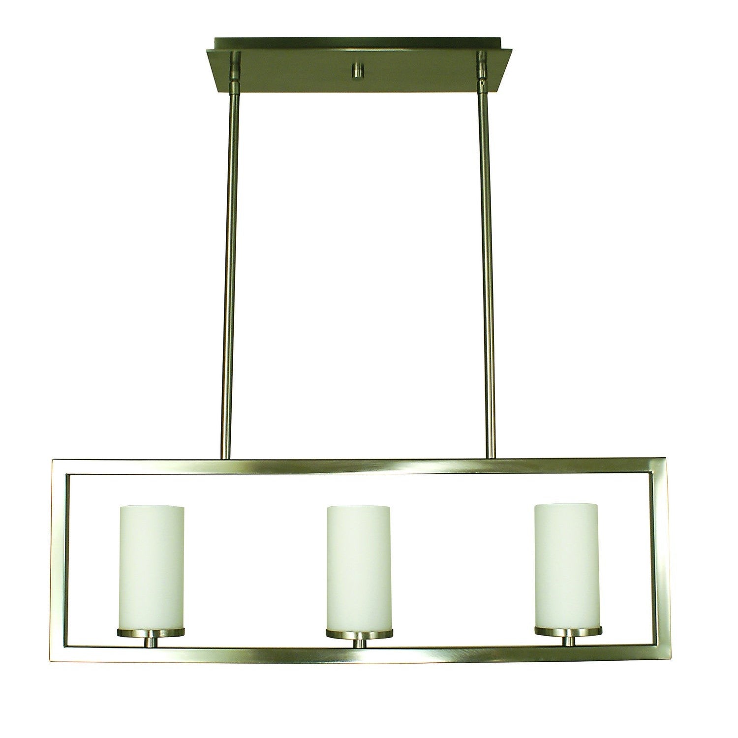 Framburg - 1193 BN - Three Light Island Chandelier - Theorem - Brushed Nickel