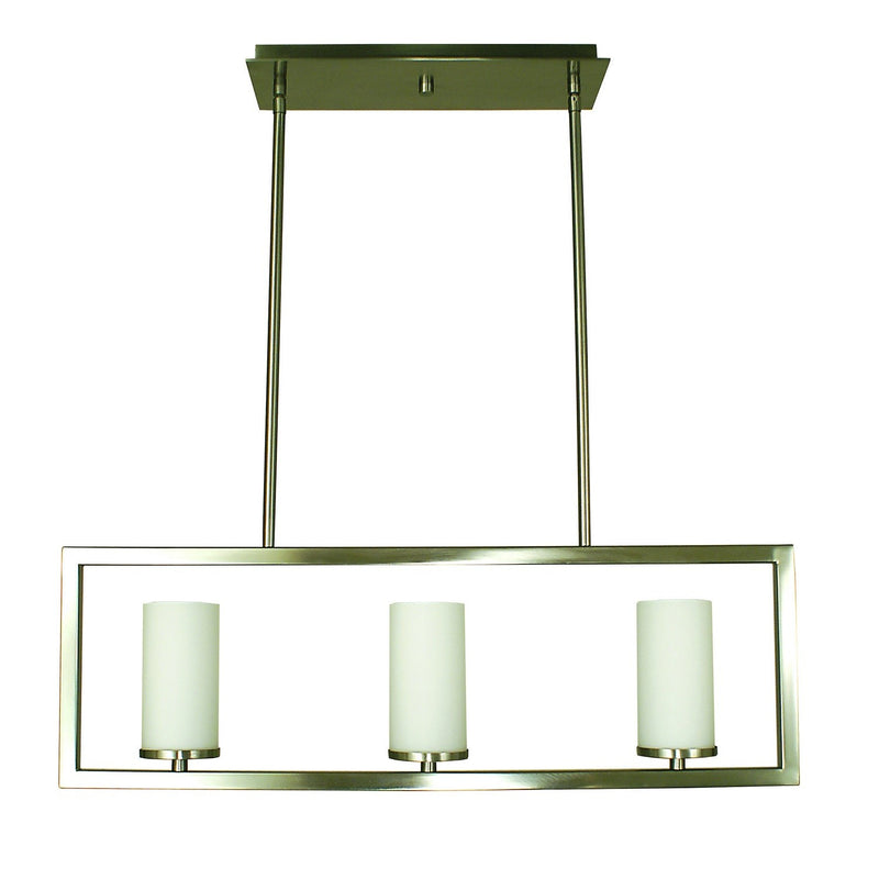 Framburg - 1193 BN - Three Light Island Chandelier - Theorem - Brushed Nickel