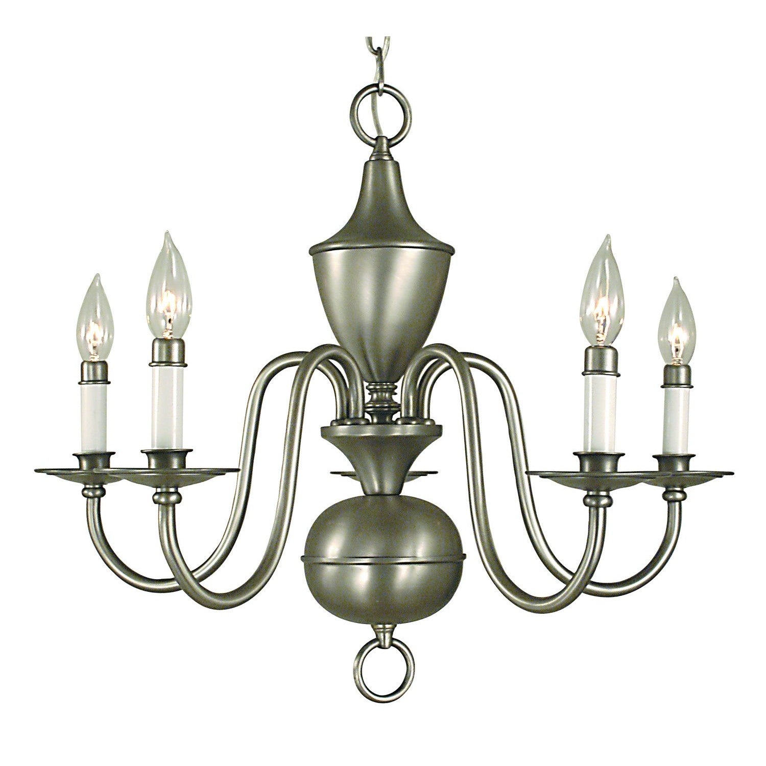 Framburg - 2525 SP - Five Light Chandelier - Jamestown - Satin Pewter