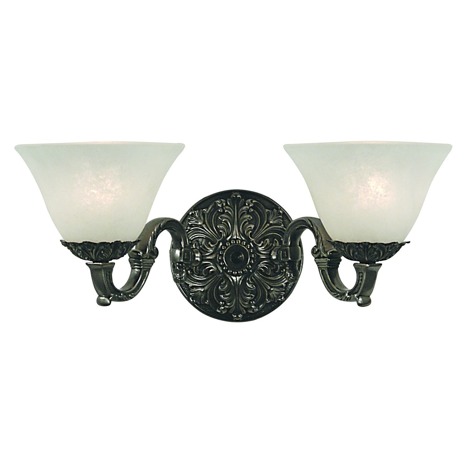 Framburg - 7882 AS/WH - Two Light Wall Sconce - Napoleonic - Antique Silver w/White Marble Glass Shade
