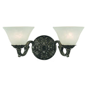 Framburg - 7882 AS/WH - Two Light Wall Sconce - Napoleonic - Antique Silver w/White Marble Glass Shade