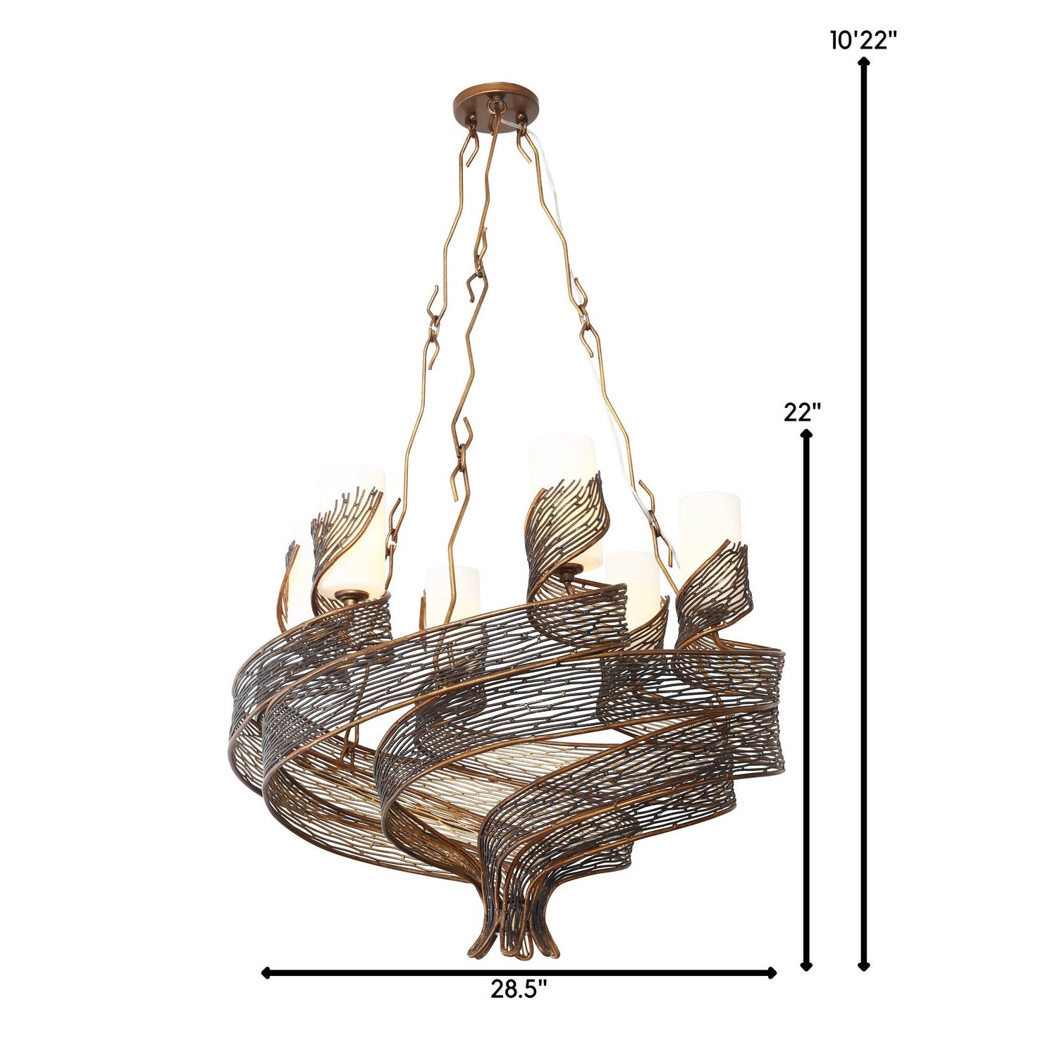 Varaluz - 240C06HO - Six Light Chandelier - Flow - Hammered Ore