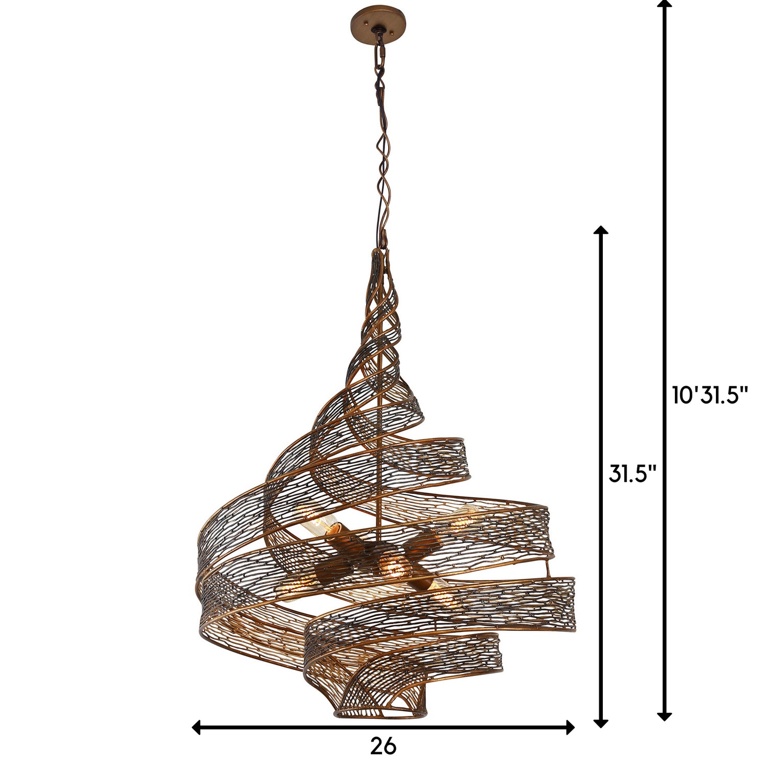 Varaluz - 240P06HO - Six Light Pendant - Flow - Hammered Ore