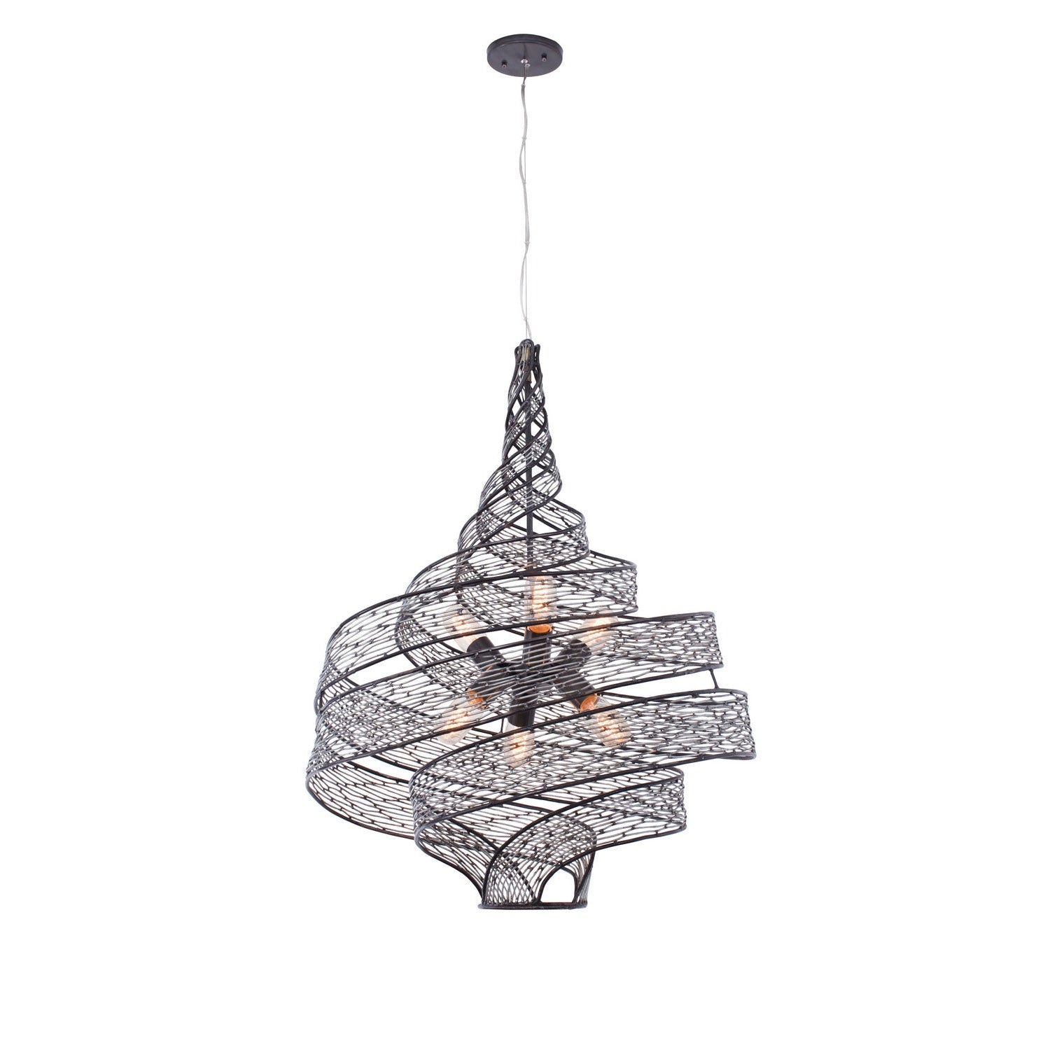 Varaluz - 240P06SL - Six Light Pendant - Flow - Steel