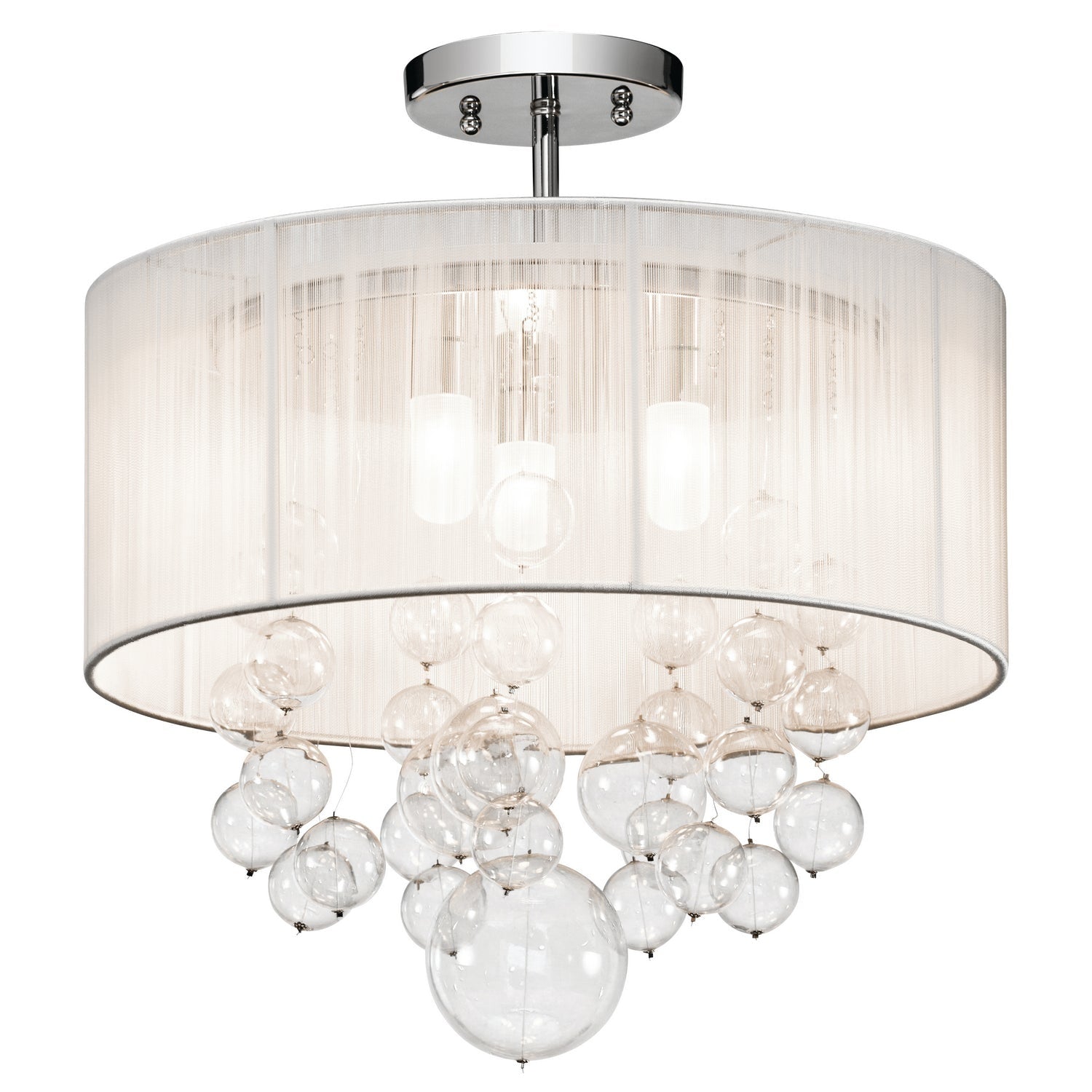 Kichler - 83227 - Three Light Semi Flush Mount - Imbuia - Chrome