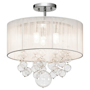 Kichler - 83227 - Three Light Semi Flush Mount - Imbuia - Chrome