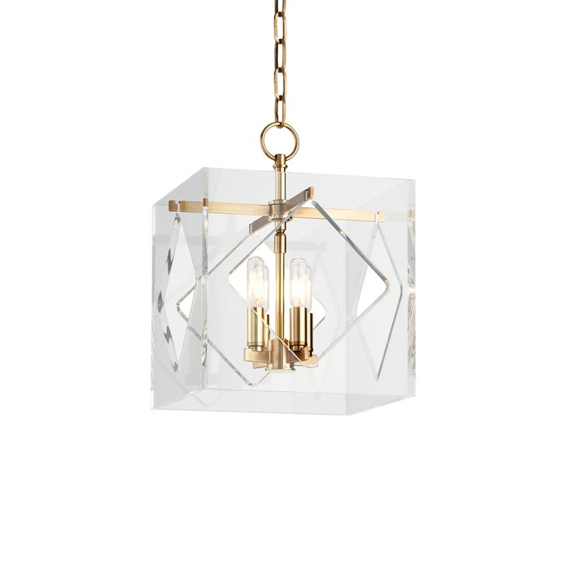 Hudson Valley - 5912-AGB - Four Light Lantern - Travis - Aged Brass