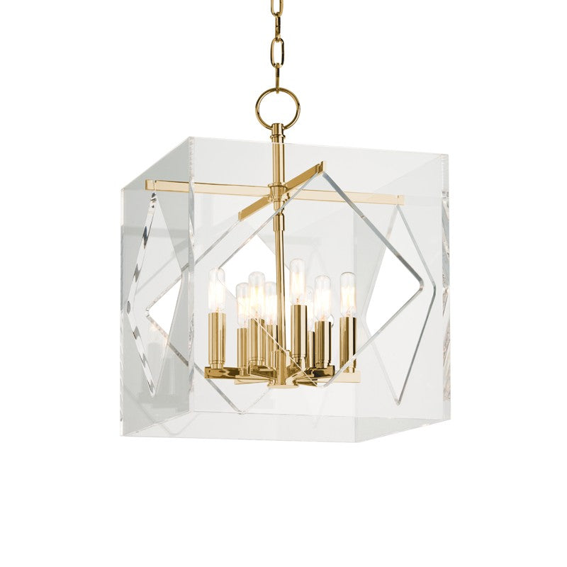 Hudson Valley - 5916-AGB - Eight Light Lantern - Travis - Aged Brass