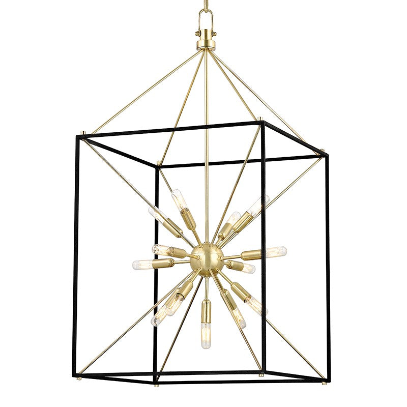 Hudson Valley - 8920-AGB - 13 Light Lantern - Glendale - Aged Brass/Black