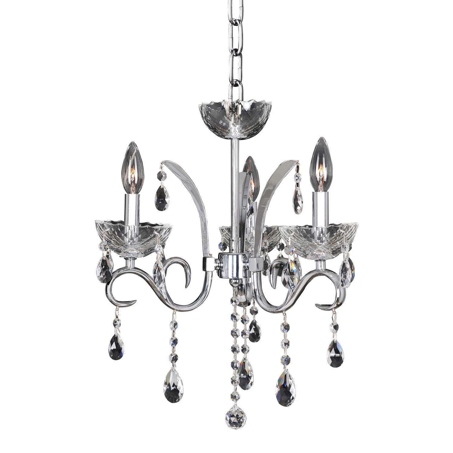 Allegri - 023855-010-FR001 - Three Light Chandelier - Catalani - Chrome