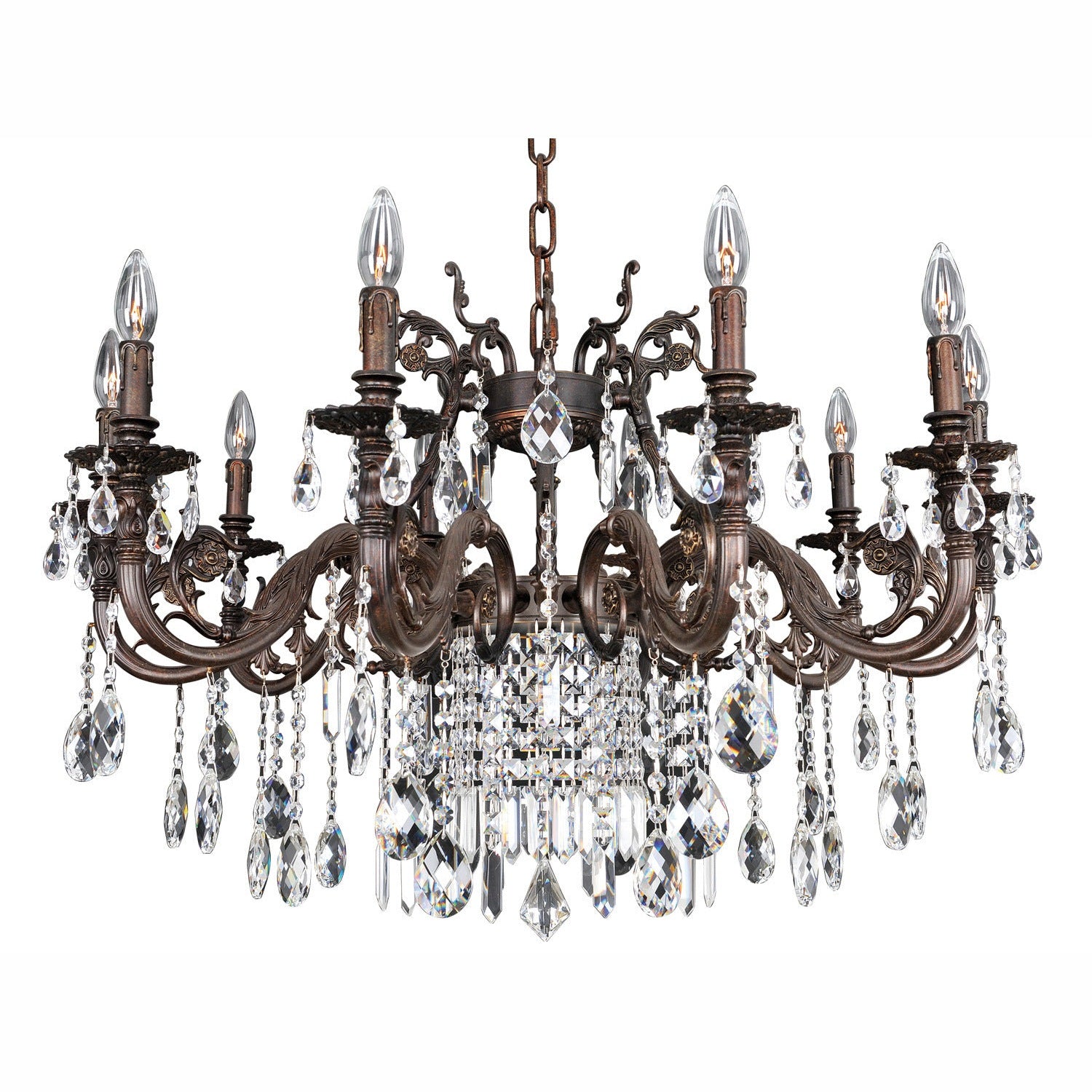 Allegri - 025650-013-FR001 - Ten Light Chandelier - Avelli - Sienna Bronze W-Antique Silver Leaf accents.