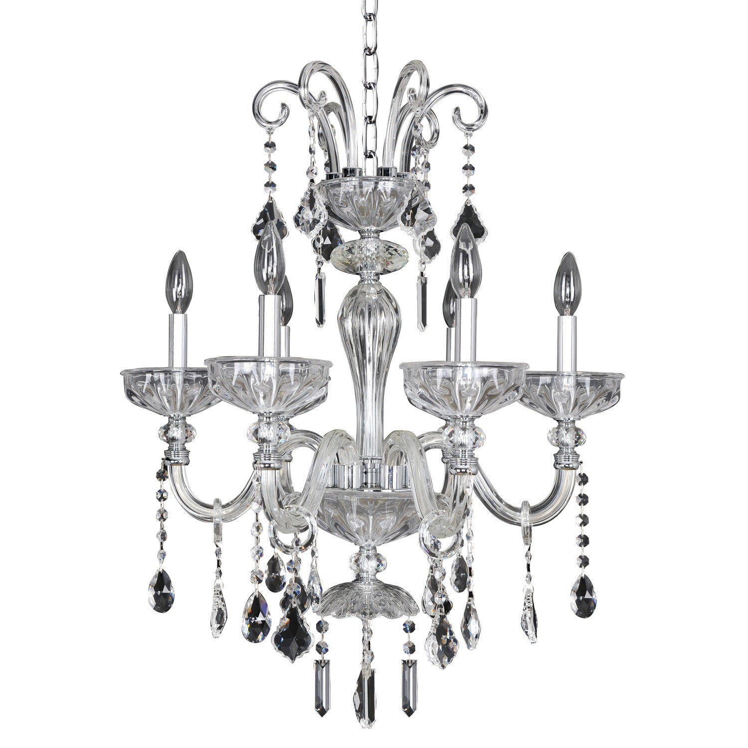 Allegri - 026050-010-FR001 - Six Light Chandelier - Clovio - Chrome