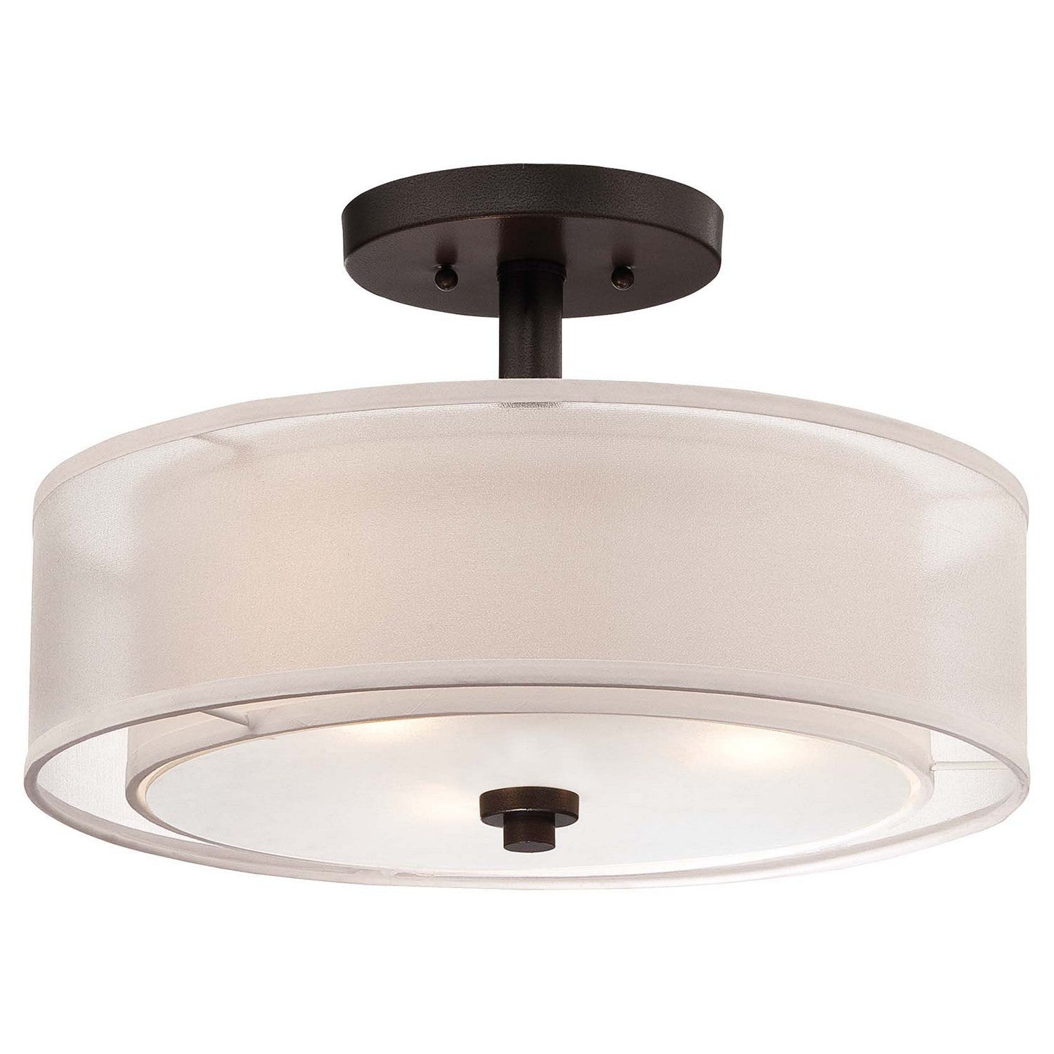 Minka-Lavery - 4107-172 - Three Light Semi Flush Mount - Parsons Studio - Smoked Iron