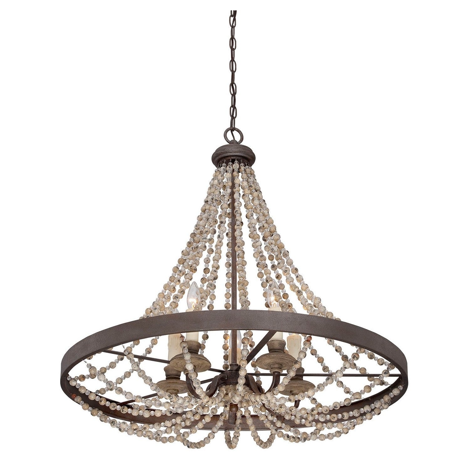 Savoy House - 7-7406-5-39 - Five Light Pendant - Mallory - Fossil Stone