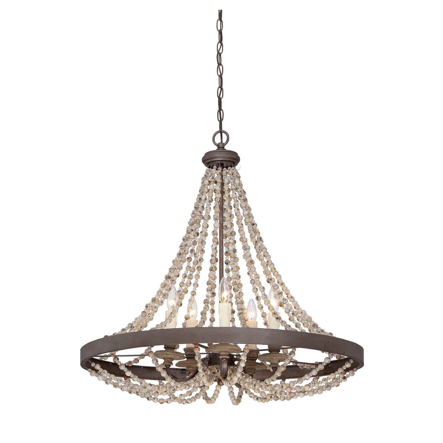 Savoy House - 7-7406-5-39 - Five Light Pendant - Mallory - Fossil Stone
