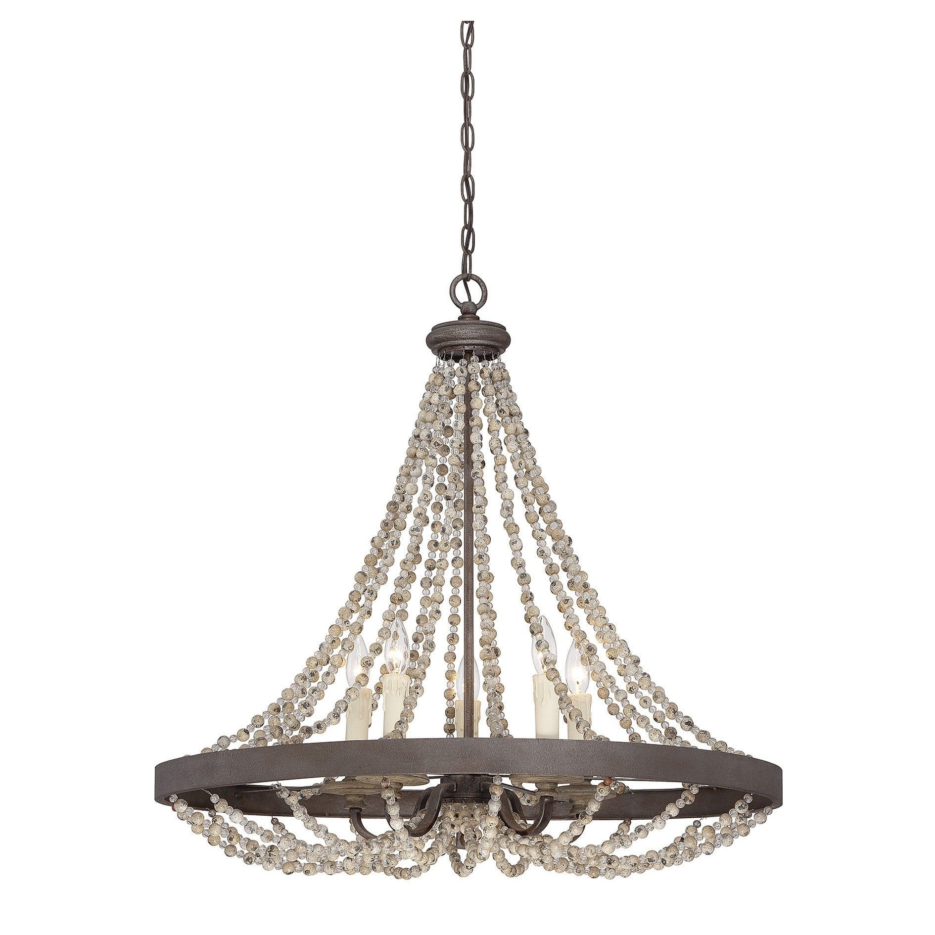 Savoy House - 7-7406-5-39 - Five Light Pendant - Mallory - Fossil Stone