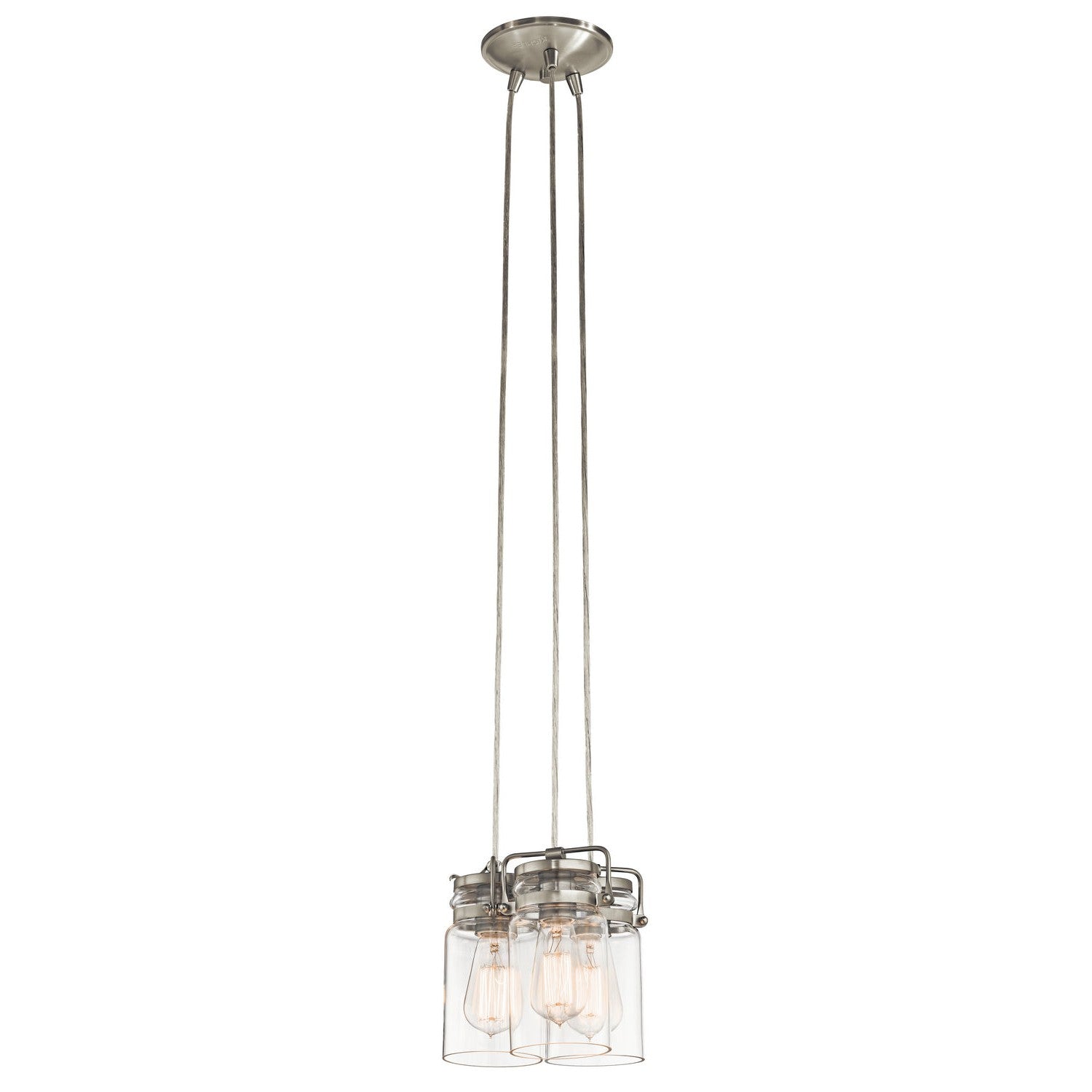 Kichler - 42869NI - Three Light Pendant - Brinley - Brushed Nickel