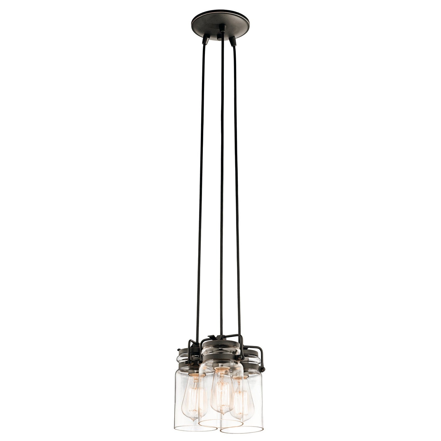 Kichler - 42869OZ - Three Light Pendant - Brinley - Olde Bronze