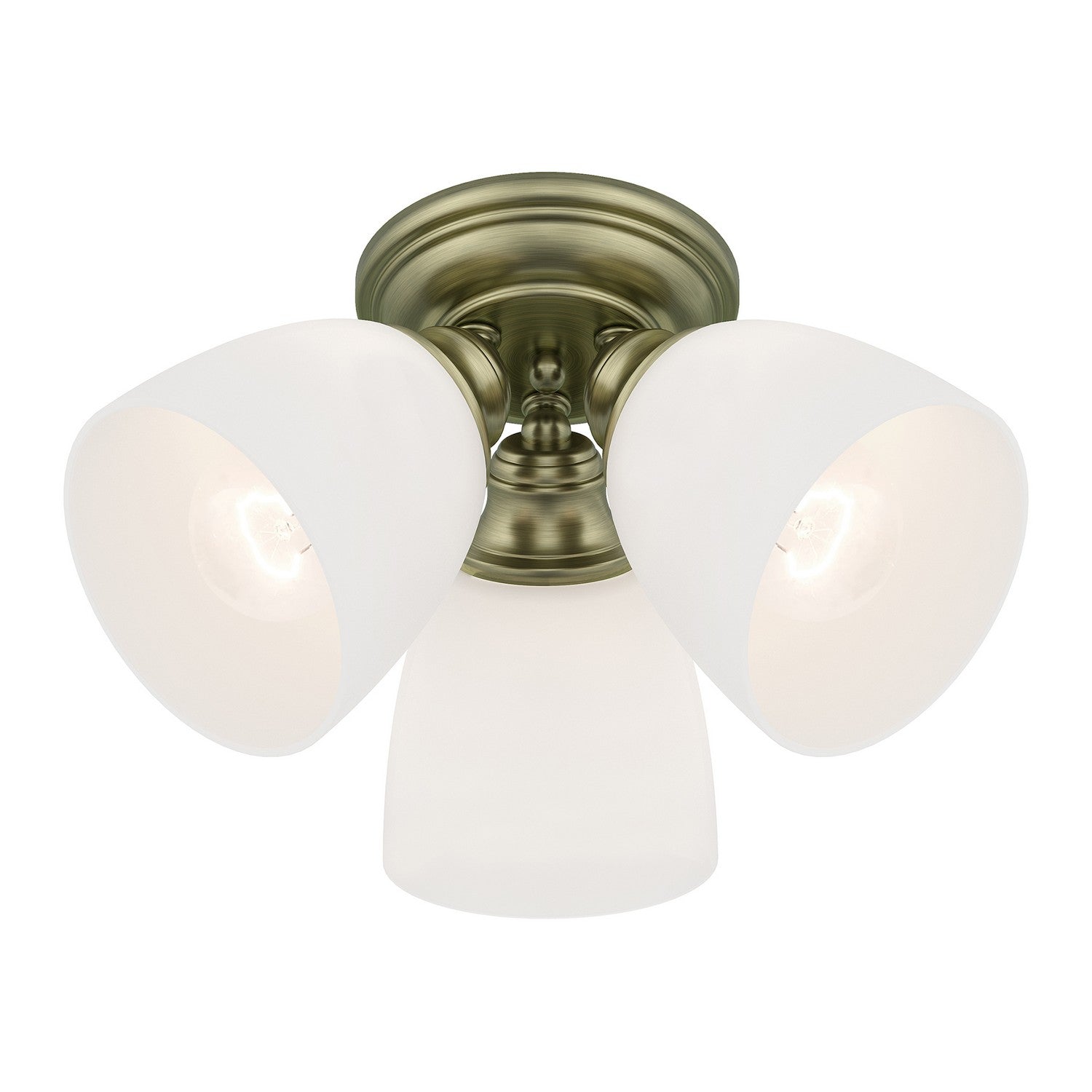 Livex Lighting - 13664-01 - Three Light Ceiling Mount - Somerville - Antique Brass