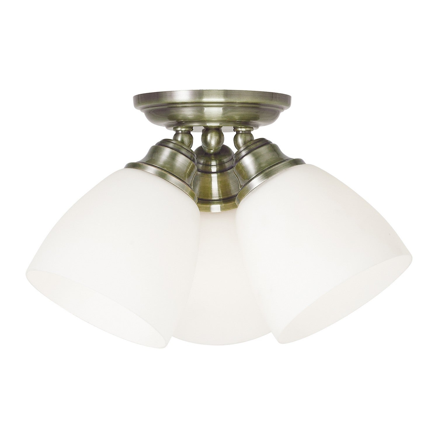 Livex Lighting - 13664-01 - Three Light Ceiling Mount - Somerville - Antique Brass