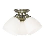 Livex Lighting - 13664-01 - Three Light Ceiling Mount - Somerville - Antique Brass
