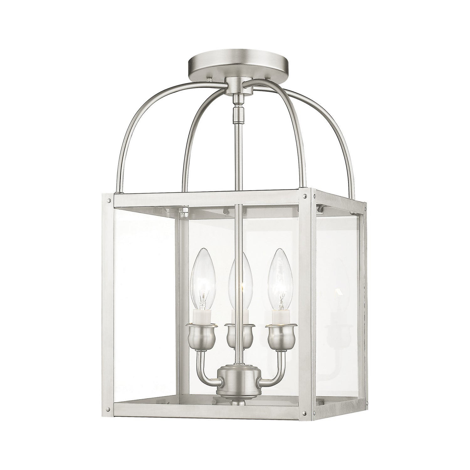 Livex Lighting - 4037-91 - Three Light Mini Pendant/Ceiling Mount - Milford - Brushed Nickel