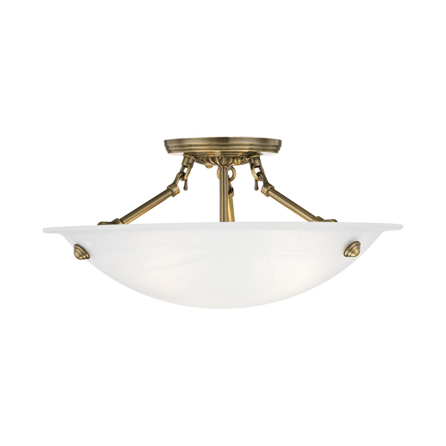 Livex Lighting - 4273-01 - Three Light Ceiling Mount - Oasis - Antique Brass