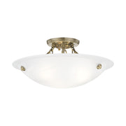 Livex Lighting - 4273-01 - Three Light Ceiling Mount - Oasis - Antique Brass
